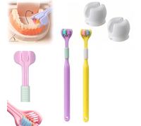 Sensory Joy Toothbrush, 3 Sided Toothbrush, Three Sided Soft Hair Tooth Toothbrush, Soft Bristles V Shaped Toothbrush, Sensory Brush, Soft and Gentle, Clean Every Tooth (2Pcs*A)