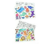 Sensory Junction Tovaglietta da colorare in silicone lavabile per bambini, include 1 set di penne colorate, facili da pulire, riutilizzabili, ecologiche (dinosauro, singolo)