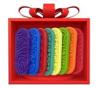 Sensory Toy, After-School Play 8 Pieces Soft, Silicone Fidget Toy Sensory Block for Over 3 Years Old, Pupils, Boys, Girls, Students, Home, Stress Relief and Focus Development 1.3x0.31x3.46 Inches
