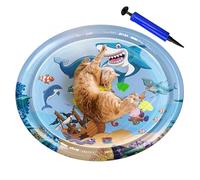 Sensory Water Mat, Round Play Pad, Water Activities 11.81x11.81x0.79 Inches, Thickened PVC Unbreakable Pet Bed, Interactive Enrichment Toy for Kids Babies Summer Indoor Outdoor Fun