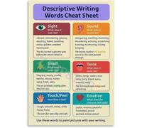 Sensory Words Descriptive Writing English Classroom Decor Educational Wall Art Chart for Bedroom Living Room