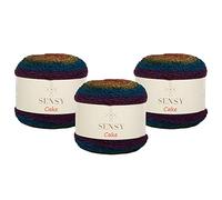 Sensy Cake - 3 matasse di filato per torte, 150,3 g, 500 m, multicolore, per uncinetto e lavoro a maglia, calibro 3 light (567)