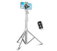 Sensyne Treppiede e bastone per selfie, allungabile per telefono cellulare, con telecomando wireless e supporto per telefono, compatibile con iPhone e Android, fotocamera (argento)