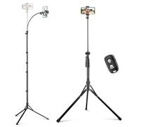 Sensyne Treppiede per telefono cellulare da 92", treppiede per selfie con collo d'oca flessibile da 41,9 cm, supporto per telefono per registrazione video, fotografia, compatibile con telefono,