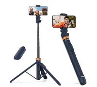 Sensyne Treppiede per telefono da 72 pollici, bastone estensibile per selfie con supporto per telefono rimovibile, compatibile con tutti i telefoni cellulari/fotocamera, blu