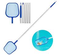 SENTAIMAO Skimmer Piscine, 160cm Maglia Fine per Foglie da Piscina Robusto Borsa Profonda Rastrello per Foglie con Asta Telescopica in Alluminio per Acquario Fontana Vasca Idromassaggio da Giardino
