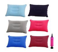 Senteen Cuscino Gonfiabile Campeggio, 6pcs Cuscino Da Viaggio Ultraleggero Cuscino Cervicale Da Viaggio Regolabile Cuscino Comprimibile Cuscino Aereo Per Campeggio Spiaggia ((38 x 24 CM))