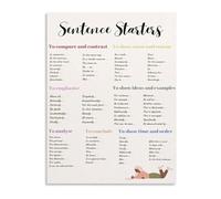 Sentence Starters for Essays Poster Academic Writing Guide with Examples Canvas Wall Art for High School(Framed,16x24inch(40x60cm))