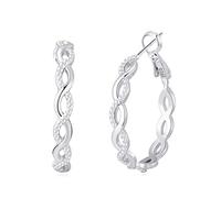 Senteria Orecchini a cerchio in argento da donna, grandi orecchini a cerchio in argento leggero, ipoallergenico, argento 925 orecchini a cerchio 20/30/40 mm, Zirconia cubica