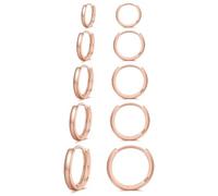 Senteria Orecchini a cerchio in argento Sterling 925 piccolo 5 paia di orecchini a cerchio in argento ipoallergenico set cerchio cartilagine Huggie 8/10/12/14/16 mm