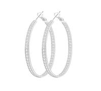 Senteria Orecchini Cerchio Argento 925 Leggeri Orecchini Cerchio Argento da Donna Ipoallergenici Scintillanti Cubici Zirconi Cerchi 30/40/50/60MM