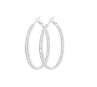 Senteria Orecchini Cerchio Argento 925 Leggeri Orecchini Cerchio Argento da Donna Ipoallergenici Scintillanti Cubici Zirconi Cerchi 30/40/50/60MM