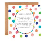 Senti - Biglietto di auguri per un amico, poesia per un amico, colore: rosa/bianco