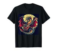 Senti la potenza con questo design di chitarra elettrica Dragon Maglietta
