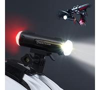 Senticam Luce per casco da bicicletta, ricaricabile tramite USB, doppia luce anteriore e posteriore, resistente all'acqua IP66, torcia portatile per casco da bicicletta, con durata fino a 86 ore