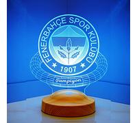 Sentidos Fenerbahçe - Lampada a LED 3D, regalo di compleanno, testo desiderato, con incisione sul calcio, Fenerbahce Sari Kanarya