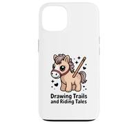 Sentieri da disegno e racconti di equitazione Cavallo carino Pony Custodia per iPhone 13