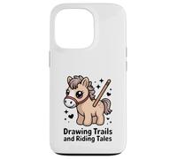 Sentieri da disegno e racconti di equitazione Cavallo carino Pony Custodia per iPhone 13 Pro