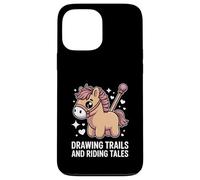 Sentieri da disegno e racconti di equitazione Cavallo carino Pony Custodia per iPhone 13 Pro Max
