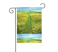 Sentieri di erba, immagine, bandiera da giardino, decorazione per cortile, 12x18 pollici per giardino, terrazza, balcone