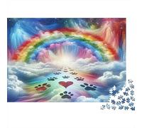 Sentiero arcobaleno verso il paradiso Puzzle 1000 Pezzi Carta riciclata per adulti Puzzle per adulti Gioco familiare divertente Impossibile difficile stimolante Ottima idea regalo 70x50cm/1000pcs