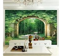 Sentiero Con Arco In Un Boschetto Di Bambù Verde Fresco Moderna Carta Da Parati 3D Seta Pregiata Testurizzata Ideale Per La Camera Letto Del Soggiorno-300cm×210cm