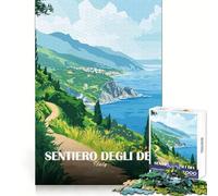 Sentiero Degli Dei, Poster di viaggio Italia Puzzle da 1000 pezzi per adulti Migliora la memoria Passatempo delicato Taglio di qualità Bel regalo (50x75cm)