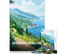 Sentiero Degli Dei, Poster di viaggio Italia Puzzle per adolescenti 1000 pezzi Allenamento cognitivo Rilassante Divertimento Senza bordi ruvidi Regalo di Natale ideale (38x26cm)