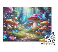 Sentiero del giardino dei funghi magici Puzzle 1000 Pezzi Carta riciclata per adulti Puzzle per adulti Gioco difficile e stimolante Gioco familiare divertente 38x26cm/1000pcs