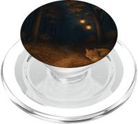 Sentiero della foresta delle lanterne con volpe addormentata e foglie PopSockets PopGrip per MagSafe