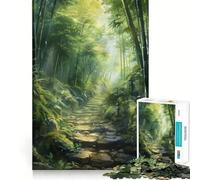Sentiero di pietra attraverso una foresta di bambù per adulti, puzzle da 1000 pezzi, rompicapo rilassante e divertente, assemblaggio di immagini, una piacevole sorpresa 50x75cm