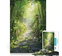 Sentiero di pietra attraverso una foresta di bambù - Puzzle da 1000 pezzi per adulti e ragazzi - Migliora la memoria, rilassa la mente, assembla e crea un'atmosfera magica - Regalo di Natale 38x52cm
