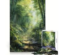 Sentiero di pietra attraverso una foresta di bambù - Puzzle da 1000 pezzi per adulti - Gioco di logica - Gioco al chiuso - Taglio di precisione - Regalo prezioso 38x26cm