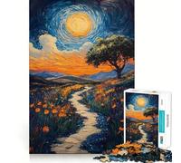 Sentiero illuminato dal sole tra i fiori selvatici - Puzzle da 1000 pezzi per adolescenti - Gioco cognitivo - Divertimento lento - Bordo premium - Scegli il desiderio di Babbo Natale 50x75cm