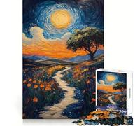 Sentiero illuminato dal sole tra i fiori selvatici - Puzzle da 1000 pezzi per adolescenti - Gioco cognitivo - Divertimento lento - Bordo premium - Scegli il desiderio di Babbo Natale 50x75cm