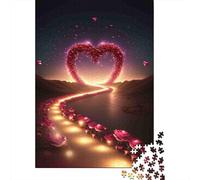Sentiero luminoso a forma di cuore Puzzle per Adulti Puzzle 1000 Pezzi Carta Paesaggio notturno Puzzle per Famiglia Relax Regalo 38x26cm/1000pcs