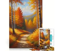 Sentiero nella foresta autunnale - Puzzle difficile per adulti da 1000 pezzi, con memoria di forma, facile da assemblare, immagine rilassante, regalo artistico (50x75cm)