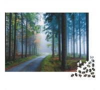 Sentiero nella Foresta Puzzle 1000 Pezzi Carta per Adulti Scenario Nebbia Mattutina Puzzle per Famiglia Relax Arredo Regalo 70x50cm/1000pcs