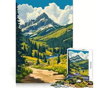 Sentiero nella foresta tranquillo,arte naturalistica,puzzle da 1000 pezzi per adulti,creativo,stimolante,ideale per il tempo libero,con incastri precisi,regalo creativo (38x26cm)