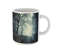 Sentiero Notturno Blu Attraverso L'Orrore Dell'Albero Viola Scuro Tazze Di Caffè Durevole Tazze Da Tè Ceramica Tazza Colazione Regali Novità Per Anniversario Regali Di Compleanno Ufficio 330Ml