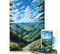 Sentiero sereno nella valle di montagna - Puzzle da 1000 pezzi con paesaggio naturale per adolescenti migliora la memoria favorisce il rilassamento mentale ha bordi netti ed è un regalo creativo