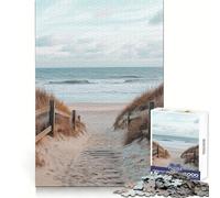 Sentiero sulla spiaggia verso l'oceano per adulti, puzzle da 1000 pezzi, stimolante per la mente, passatempo rilassante, ad incastro solido, regalo premuroso (50x75cm)