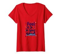 Sentilo nella Tua Anima: insegui i Tuoi Sogni Inspirational Maglietta con Collo a V, Donna, Rosso, S