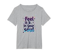Sentilo nella Tua Anima: insegui i Tuoi Sogni Inspirational Maglietta, Donna Plus-Size, Grigio Melange, 2X