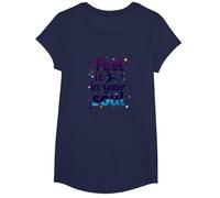 Sentilo nella Tua Anima: insegui i Tuoi Sogni Inspirational Maglietta, Ragazze, Navy, L