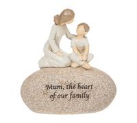 Sentimento Beige Pebble Ornamento Con Parole - Mamma Cuore Di Nostra Famiglia