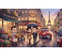 Sentimento di Parigi sotto la pioggia Puzzle 1000 Pezzi,Antistress,Sfida Impossibile,Idea Regalo,Adulti E Ragazzi,Decorazione Casa,Cartone Di Qualità,Gioco Educativo,dai 14 Anni 38x26cm