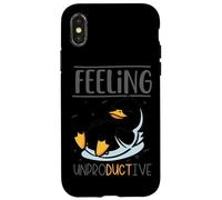 Sentirsi improduttivo carino pinguino divertimento Custodia per iPhone X/XS