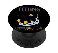 Sentirsi improduttivo carino pinguino divertimento PopSockets PopGrip Adesivo