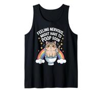 Sentirsi nervosi Potrebbe Dover Fare Presto la Cacca Funny Cat Rainbow Canotta